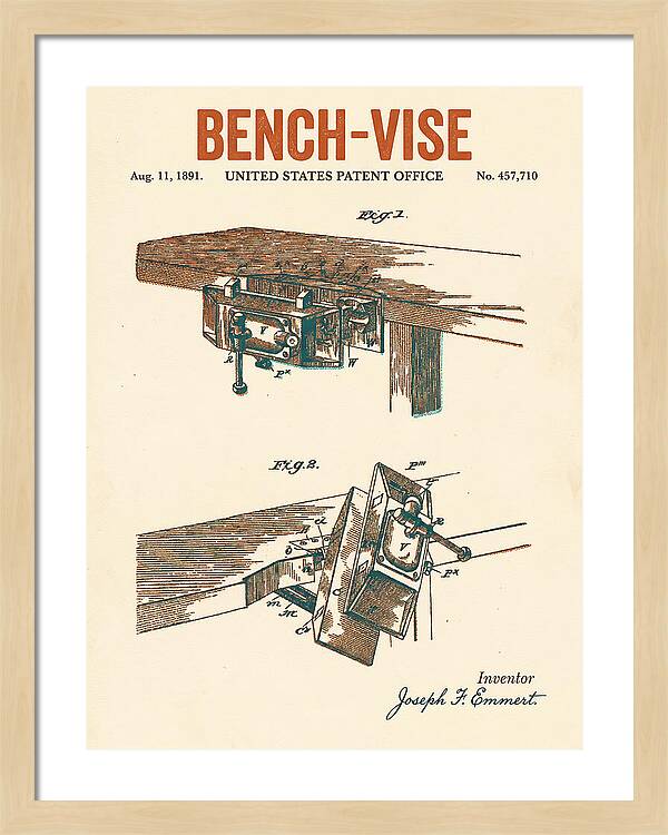 Bench Vise Retro Patent Us457710a