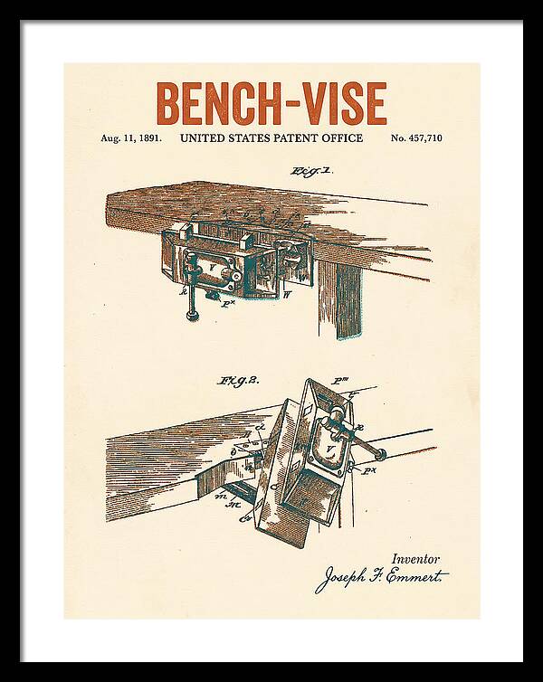 Bench Vise Retro Patent Us457710a