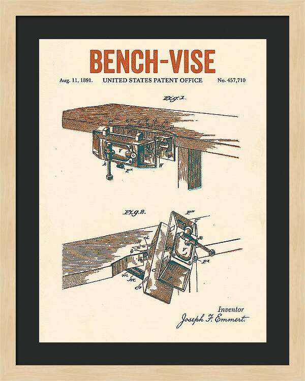 Bench Vise Retro Patent Us457710a