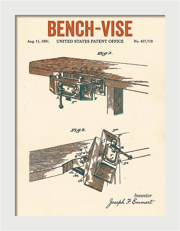 Bench Vise Retro Patent Us457710a