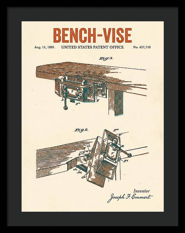 Bench Vise Retro Patent Us457710a