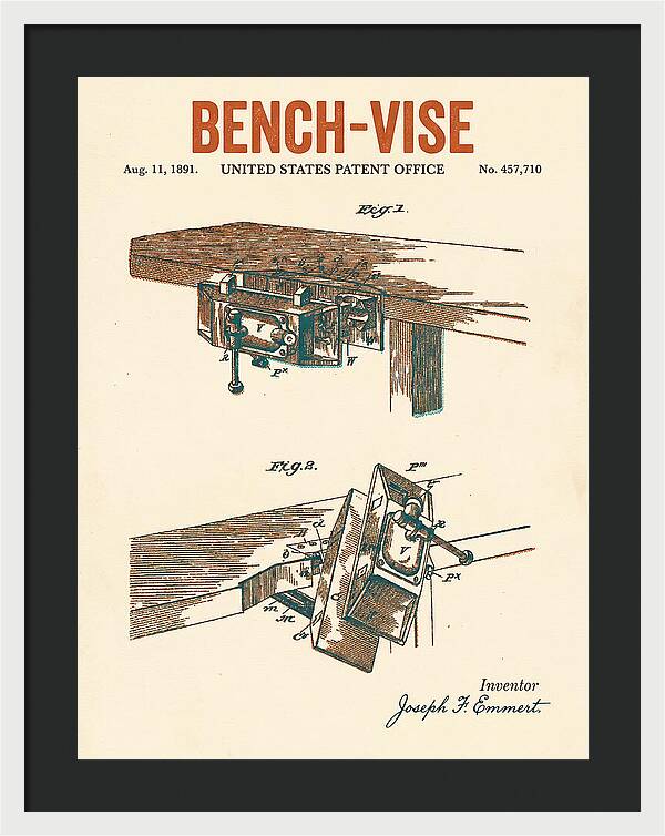 Bench Vise Retro Patent Us457710a