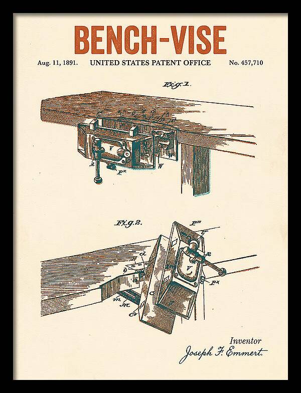 Bench Vise Retro Patent Us457710a