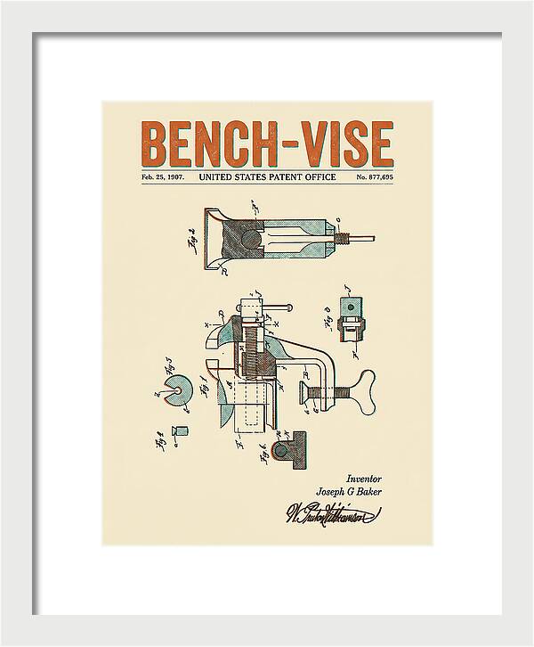 Bench Vise Retro Patent Us877695a