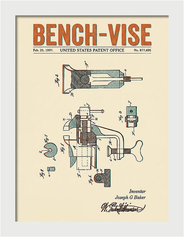 Bench Vise Retro Patent Us877695a