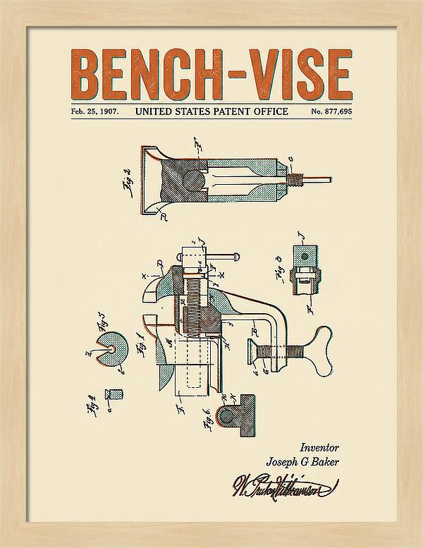 Bench Vise Retro Patent Us877695a