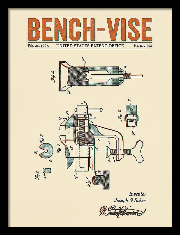 Bench Vise Retro Patent Us877695a