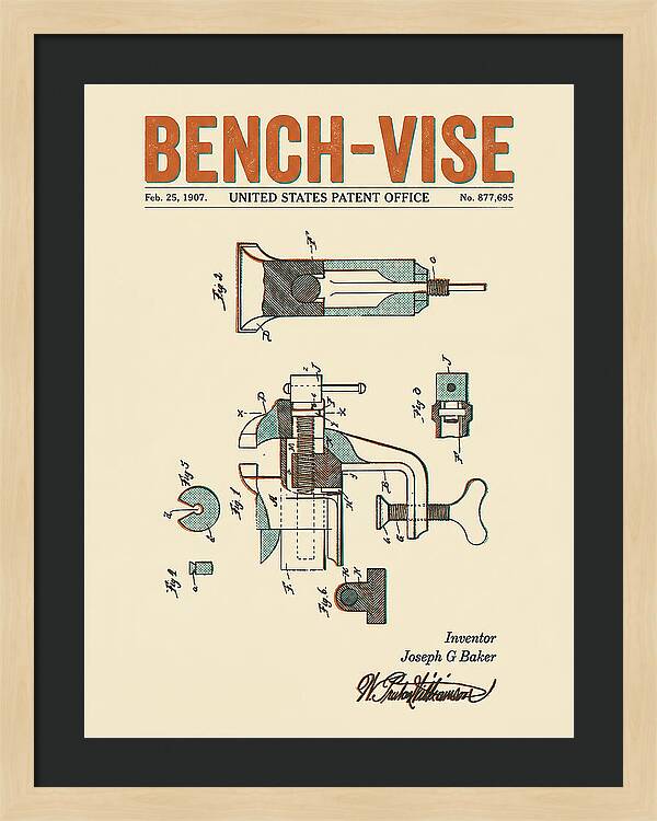 Bench Vise Retro Patent Us877695a