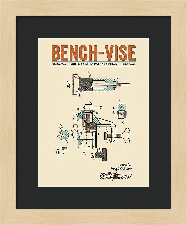 Bench Vise Retro Patent Us877695a