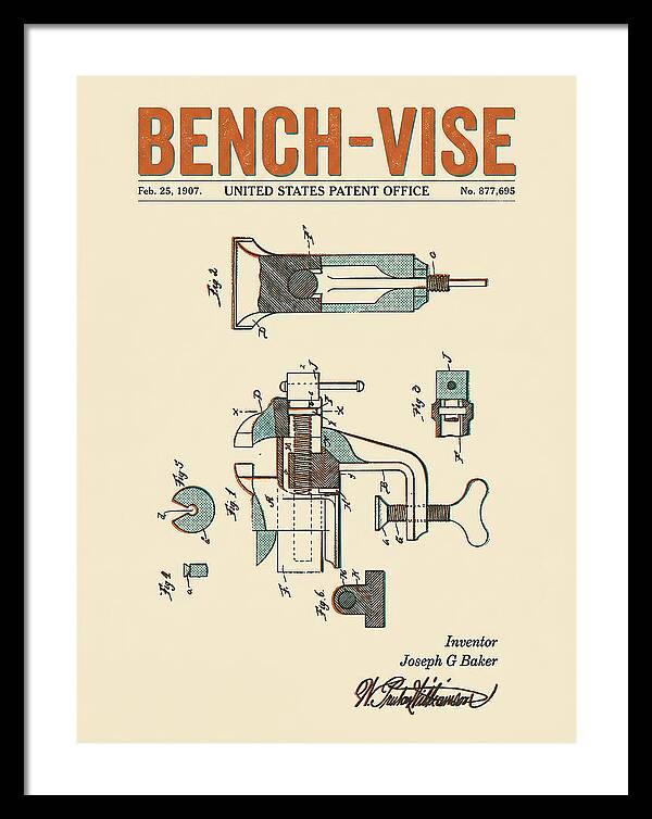 Bench Vise Retro Patent Us877695a