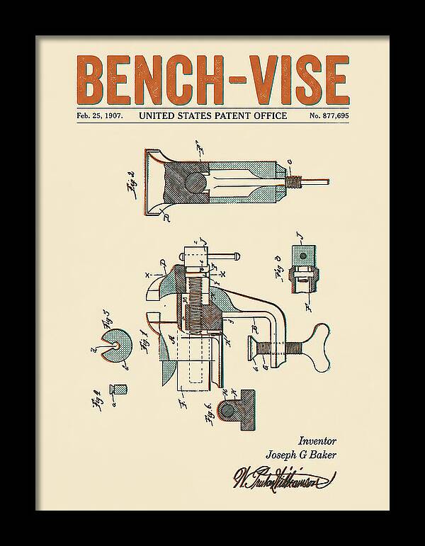 Bench Vise Retro Patent Us877695a