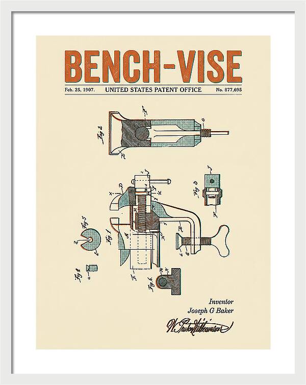 Bench Vise Retro Patent Us877695a