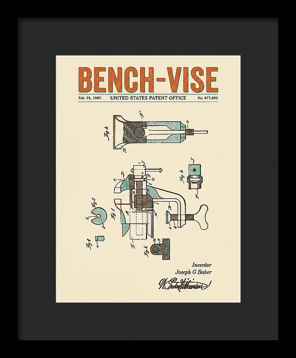 Bench Vise Retro Patent Us877695a