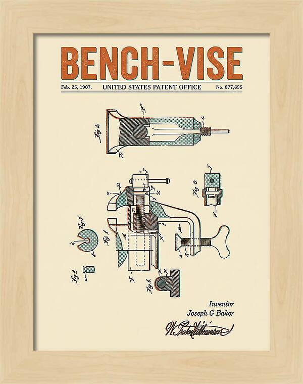 Bench Vise Retro Patent Us877695a
