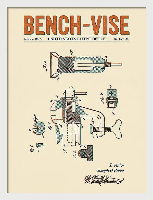 Bench Vise Retro Patent Us877695a