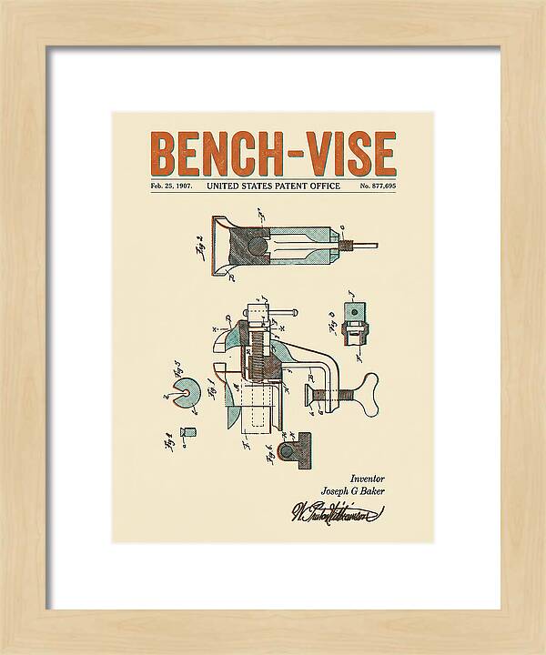 Bench Vise Retro Patent Us877695a