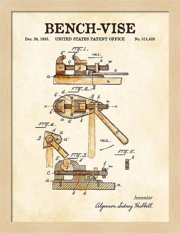 Bench Vise Watercolor Patent Us511429a