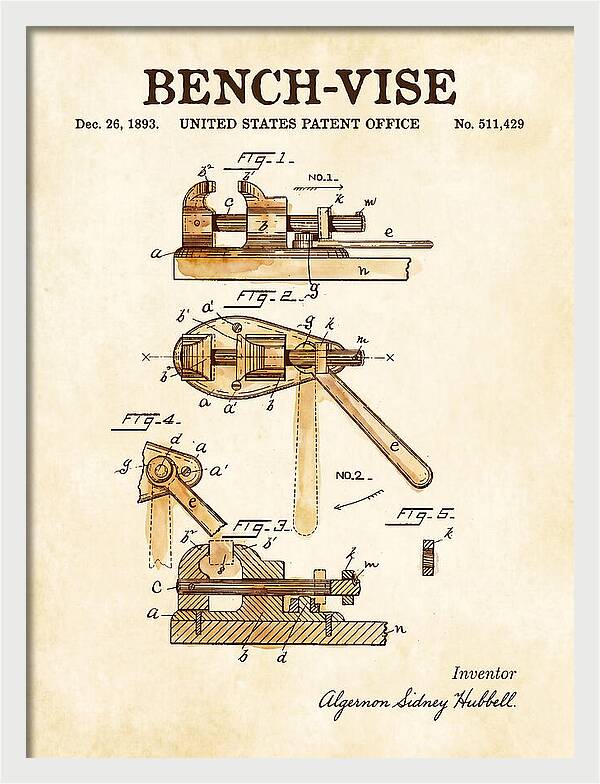 Bench Vise Watercolor Patent Us511429a