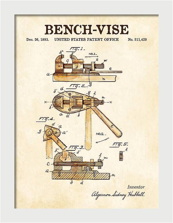 Bench Vise Watercolor Patent Us511429a