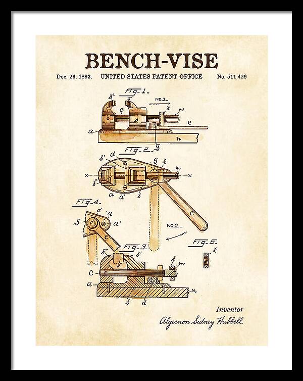 Bench Vise Watercolor Patent Us511429a