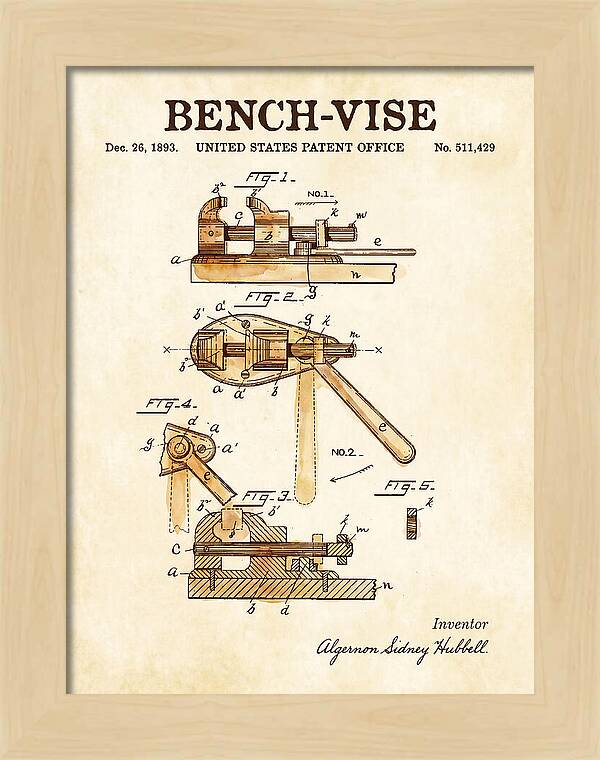 Bench Vise Watercolor Patent Us511429a