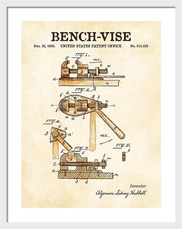 Bench Vise Watercolor Patent Us511429a