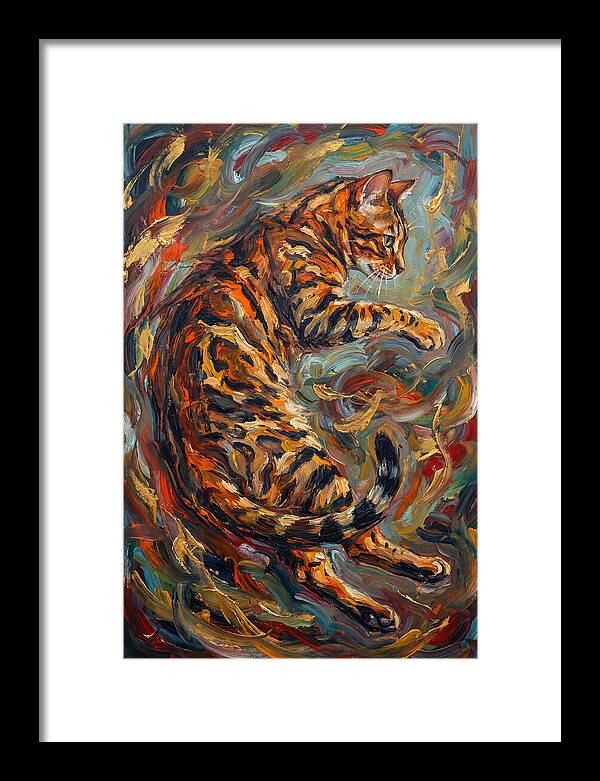 Bengal Cat In Expressionist Style