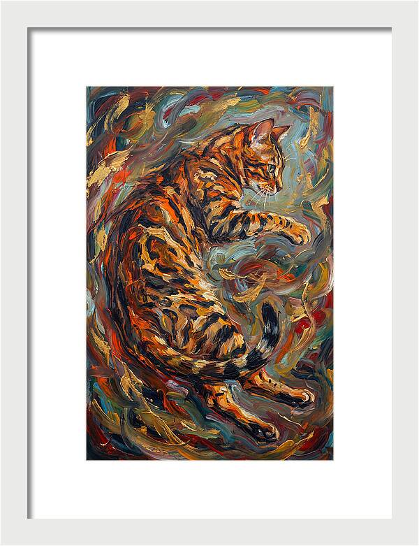 Bengal Cat In Expressionist Style