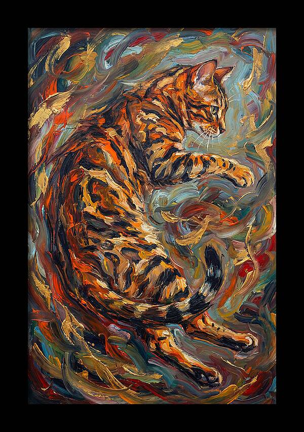 Bengal Cat In Expressionist Style