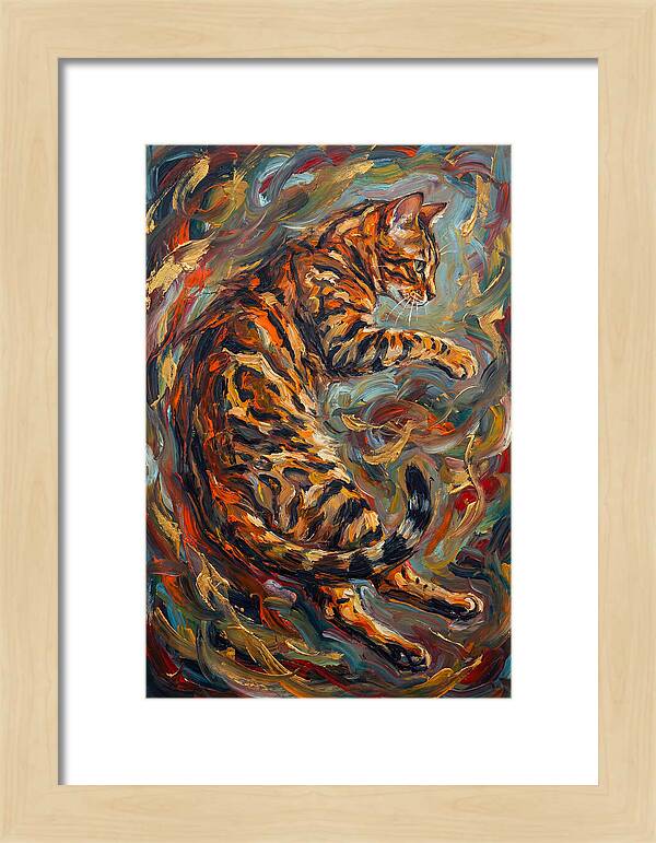 Bengal Cat In Expressionist Style