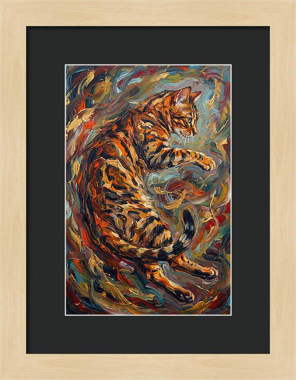 Bengal Cat In Expressionist Style