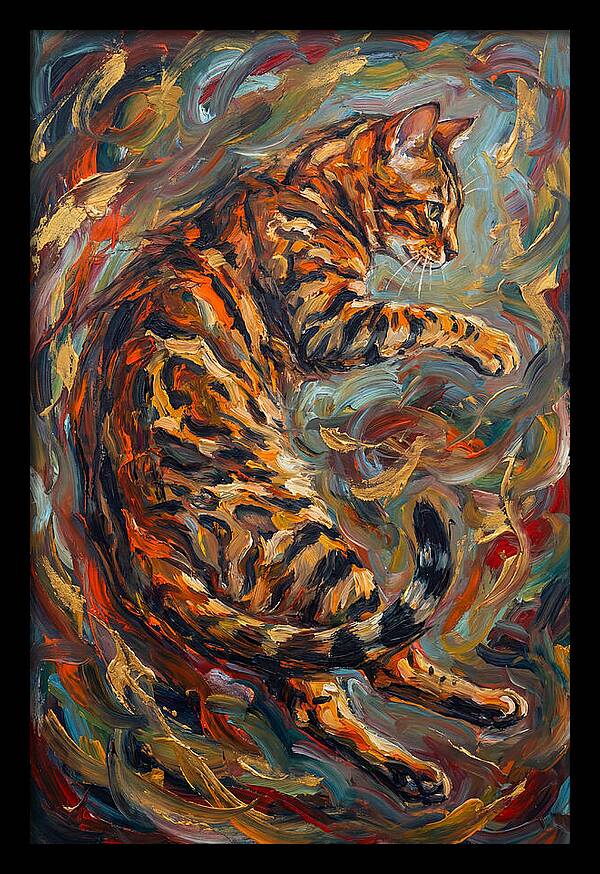 Bengal Cat In Expressionist Style