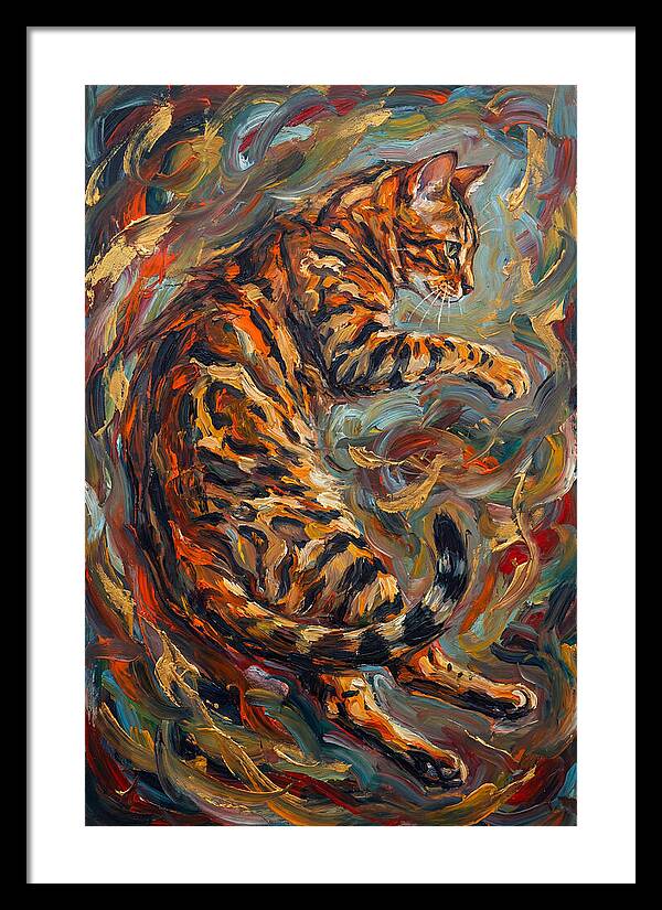 Bengal Cat In Expressionist Style