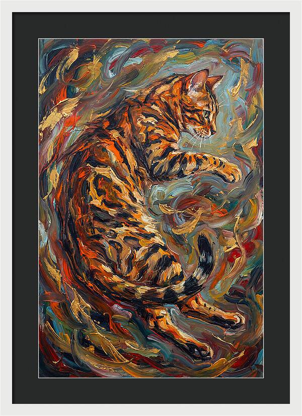 Bengal Cat In Expressionist Style