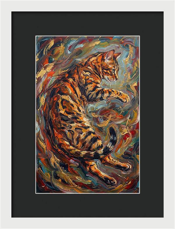Bengal Cat In Expressionist Style