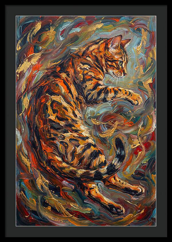 Bengal Cat In Expressionist Style