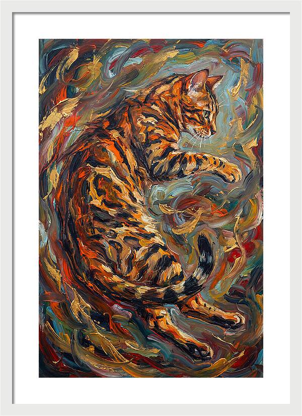 Bengal Cat In Expressionist Style