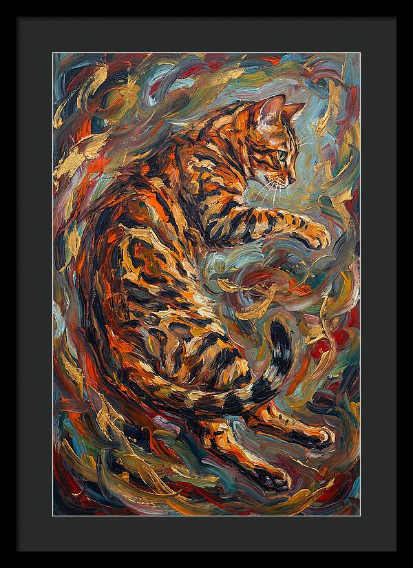 Bengal Cat In Expressionist Style