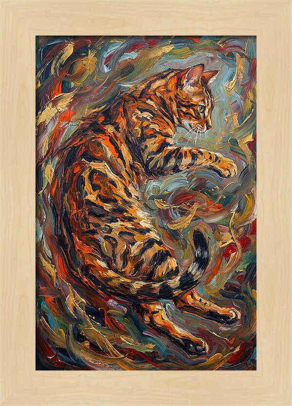 Bengal Cat In Expressionist Style