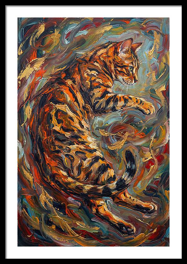 Bengal Cat In Expressionist Style