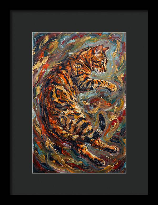 Bengal Cat In Expressionist Style