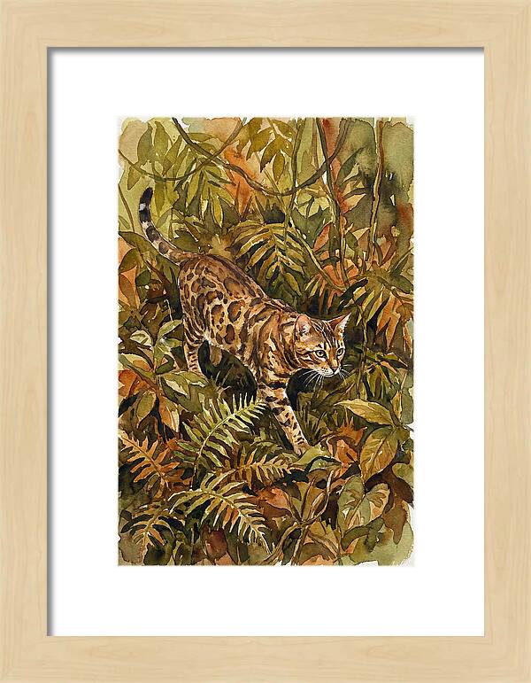 Bengal Cat In Lush Jungle