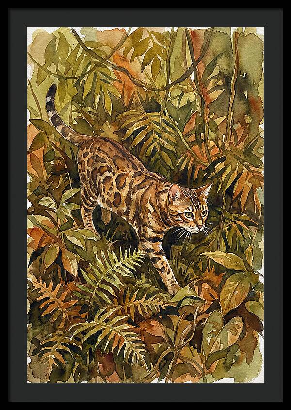 Bengal Cat In Lush Jungle