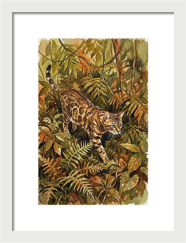 Bengal Cat In Lush Jungle
