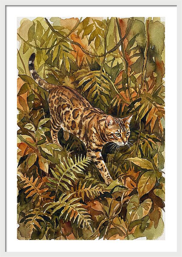 Bengal Cat In Lush Jungle