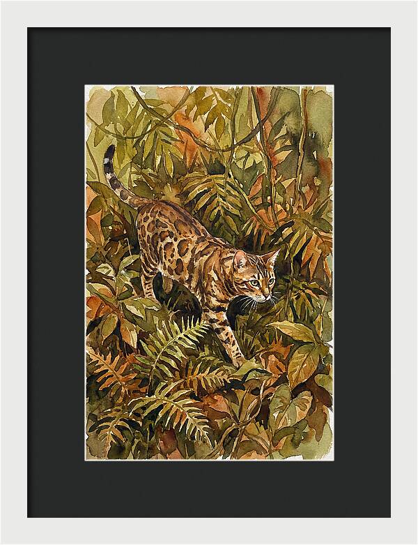Bengal Cat In Lush Jungle