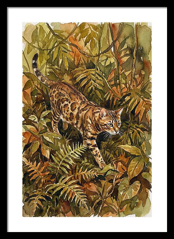 Bengal Cat In Lush Jungle