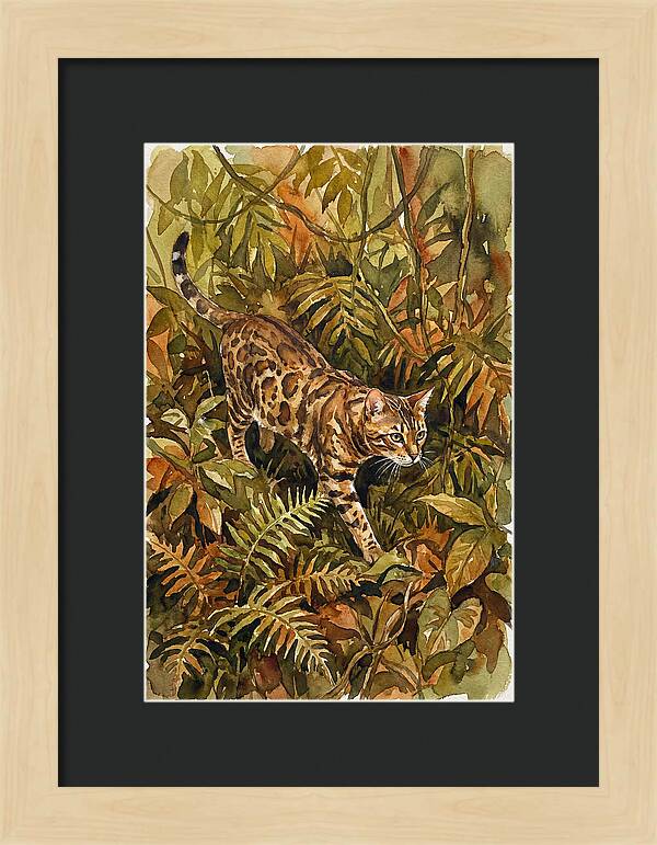 Bengal Cat In Lush Jungle