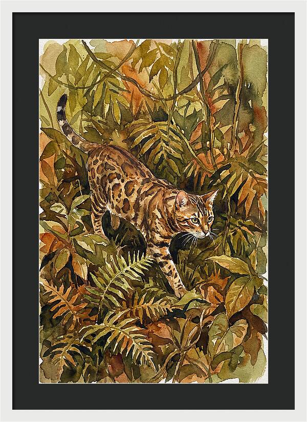 Bengal Cat In Lush Jungle
