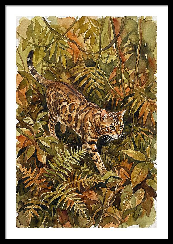 Bengal Cat In Lush Jungle